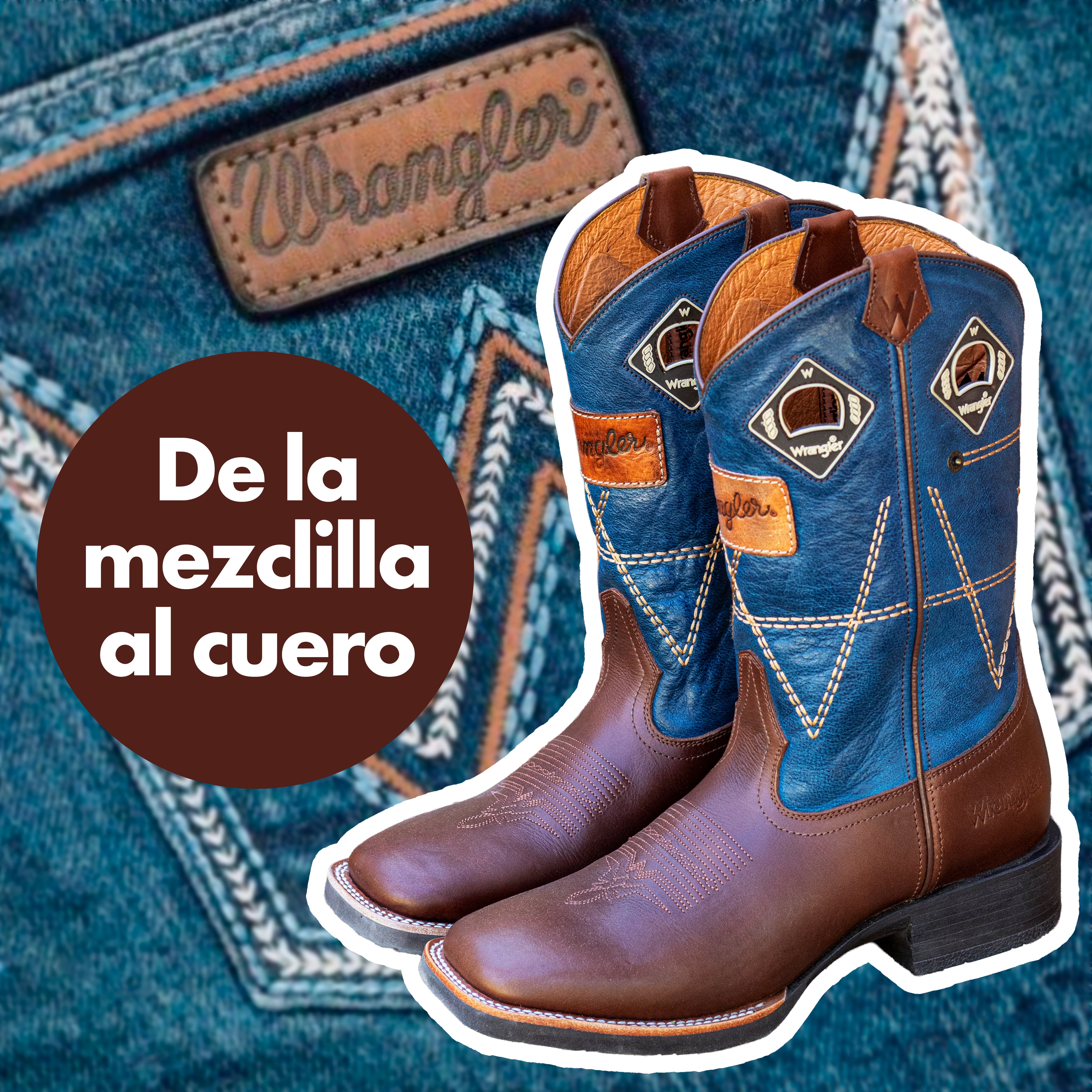 Botas Vaqueras Wrangler Legend Azul Café