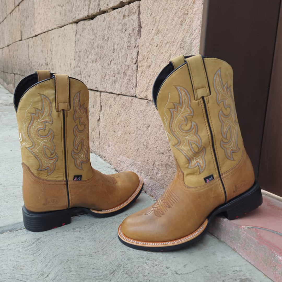 Botas De Piel Para Hombre Suela Hule Integral | Justin Boots