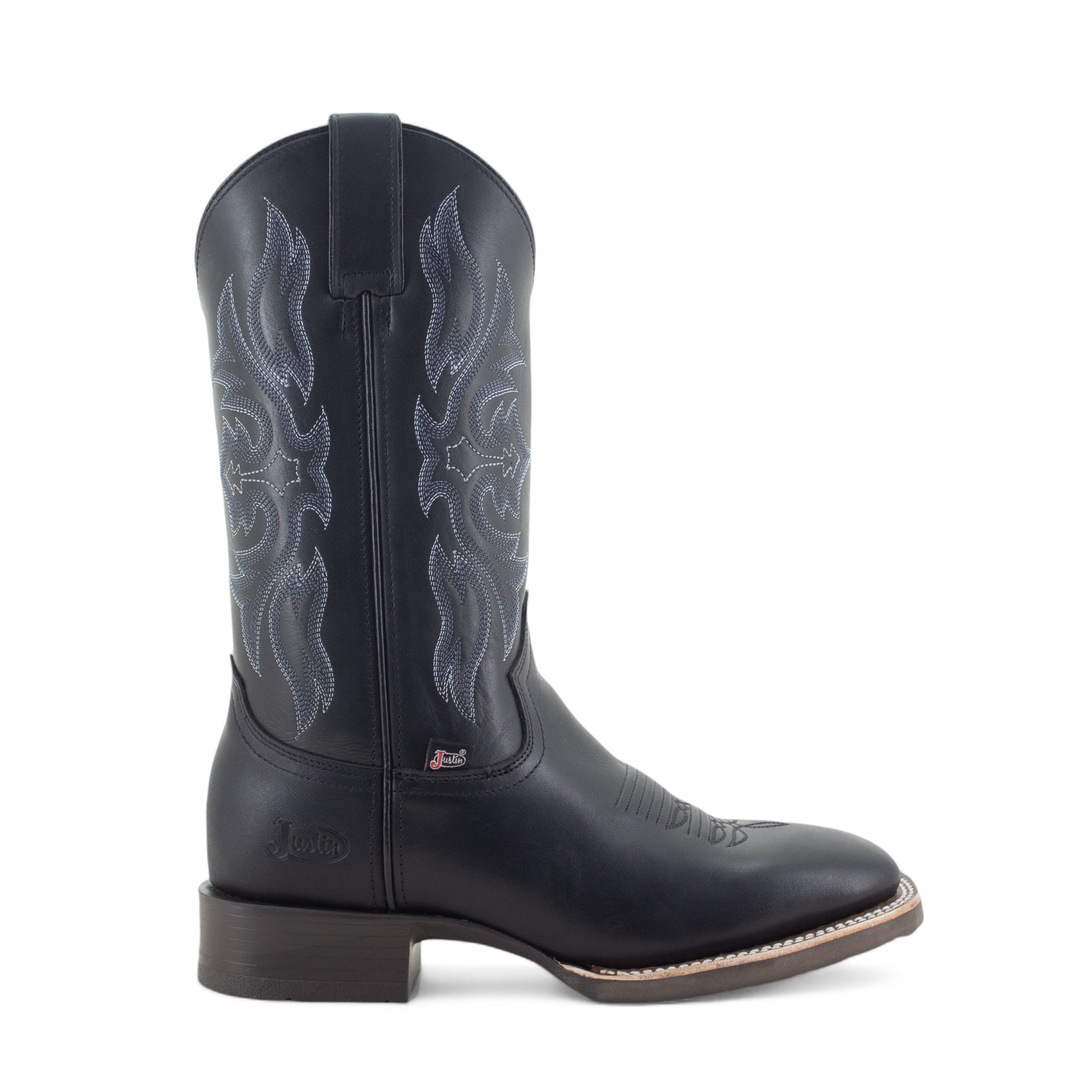 Botas Vaqueras Hombre Justin Boots De Piel Negras Suela PU Blend