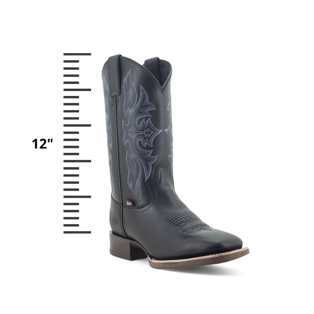 Botas Vaqueras Hombre Justin Boots De Piel Negras Suela PU Blend