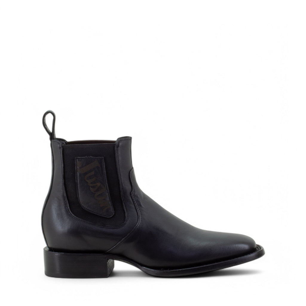 Botin Negro Chelsea Para Hombre De Piel | Justin Boots