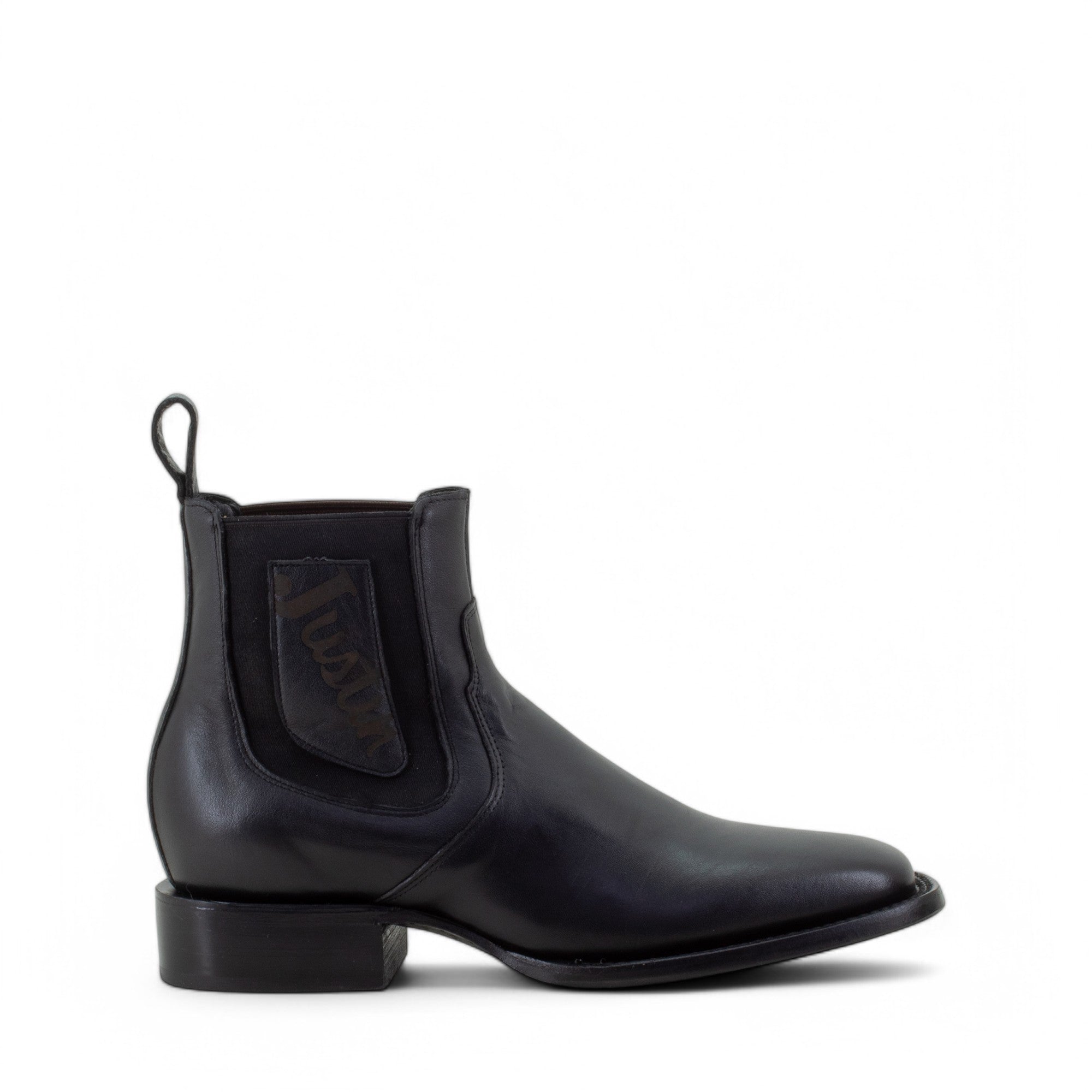 Botin Negro Chelsea Para Hombre De Piel | Justin Boots