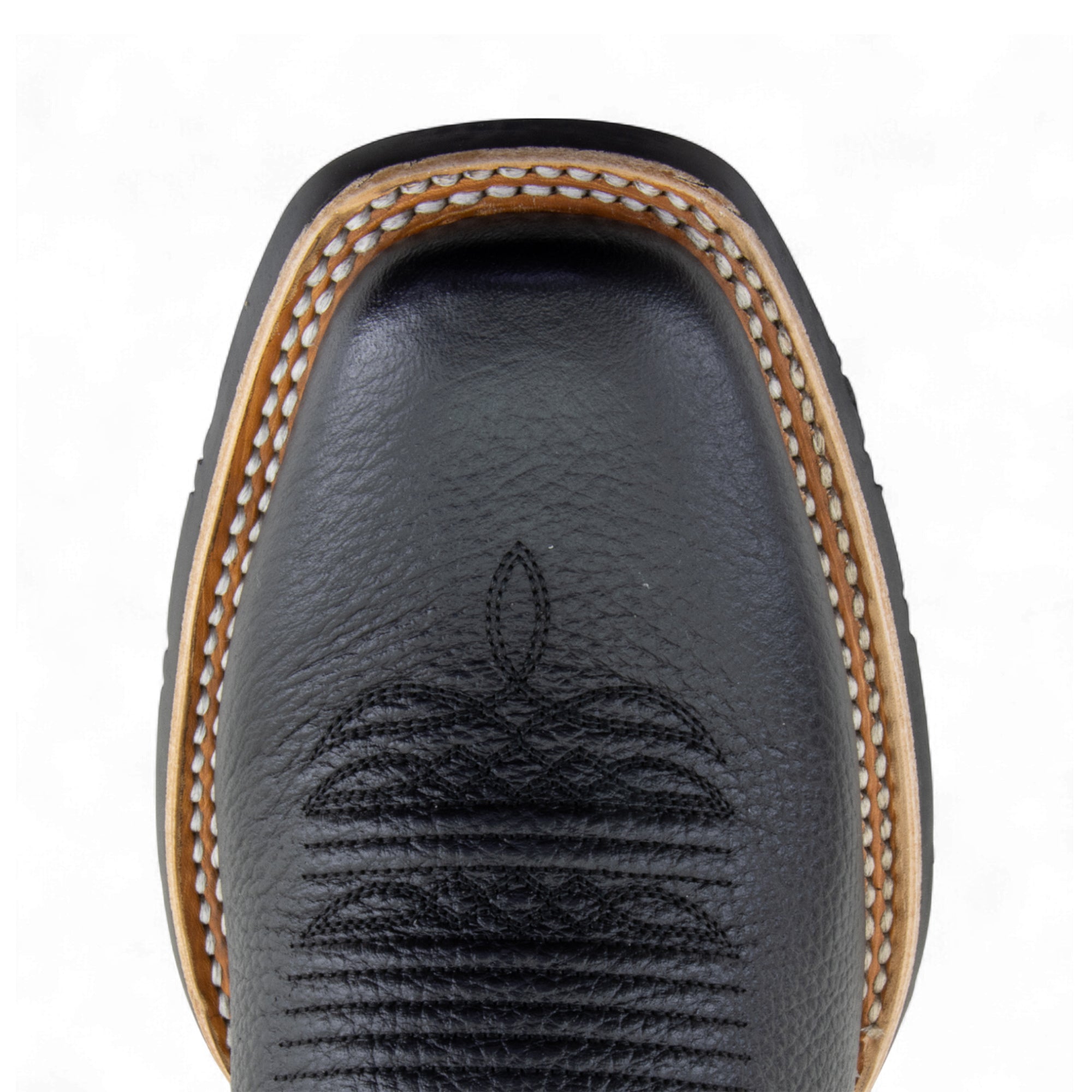 Botas Negras Vaqueras Hombre De Piel Punta Rodeo | Justin Boots