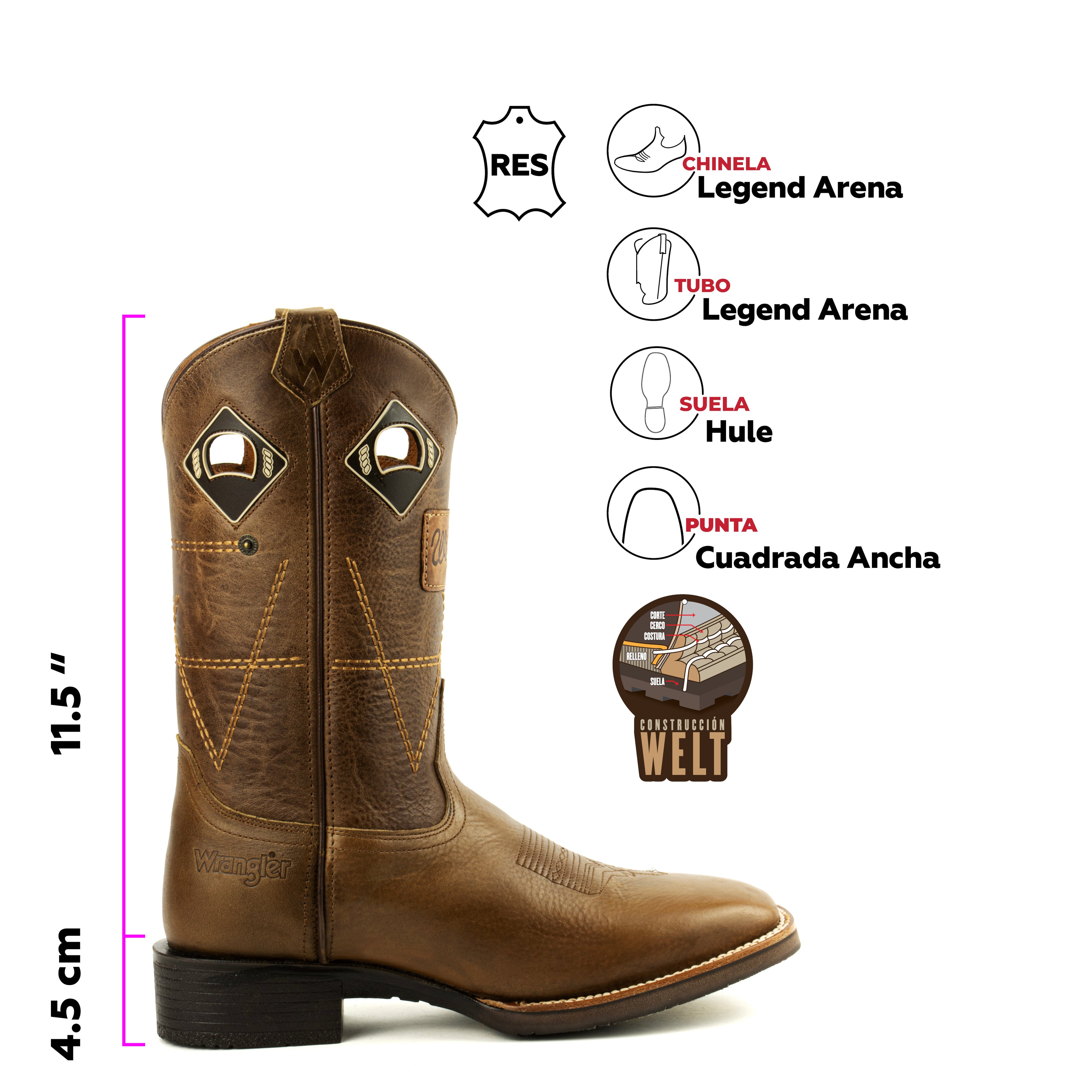 Botas Vaqueras Wrangler Legend Arena