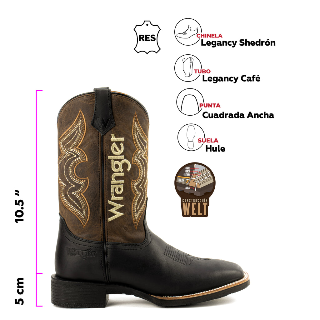 Botas Vaqueras Wrangler Legacy Arena Negro